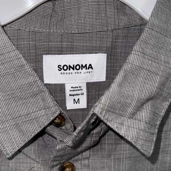 Sonoma Charcoal Short Sleeve Shirt boys medium button down NeW - Picture 3 of 4